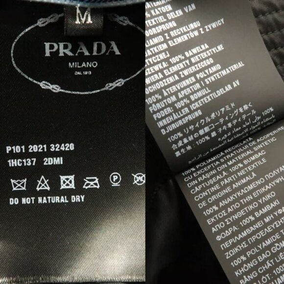 Prada Bucket Hat 1 Hc137 2 DMI Bucket Hat Re-nylon Nylon M Size Triangle Plate main image 10